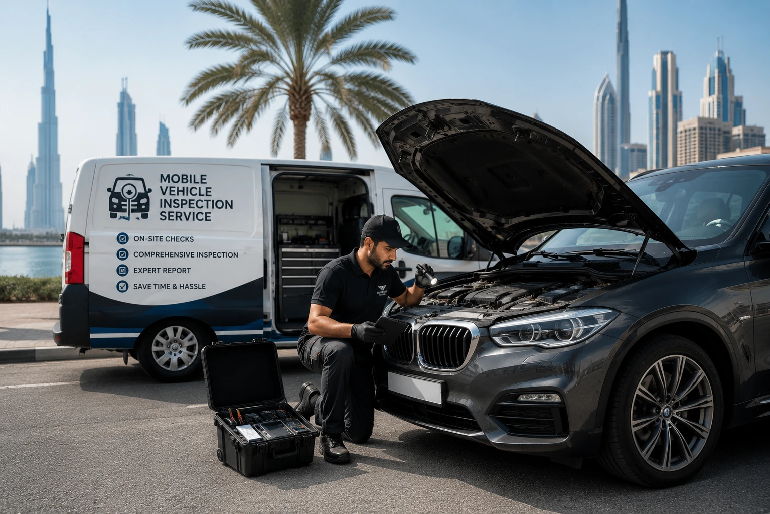 خدمة فحص المركبات المتنقلة