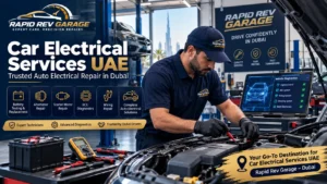 خدمات كهرباء السيارات في الإمارات العربية المتحدة من كراج رابيد ريف في دبي مع خبراء في تشخيص وإصلاح كهرباء السيارات