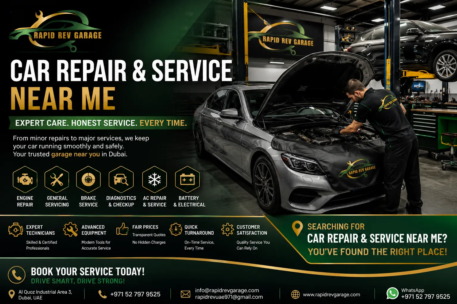 Best Car Repair & Service Near Me in Al Quoz, Dubai.