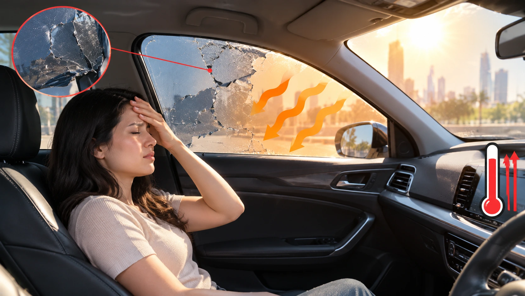 Damaged Window tint increases cabin Heat