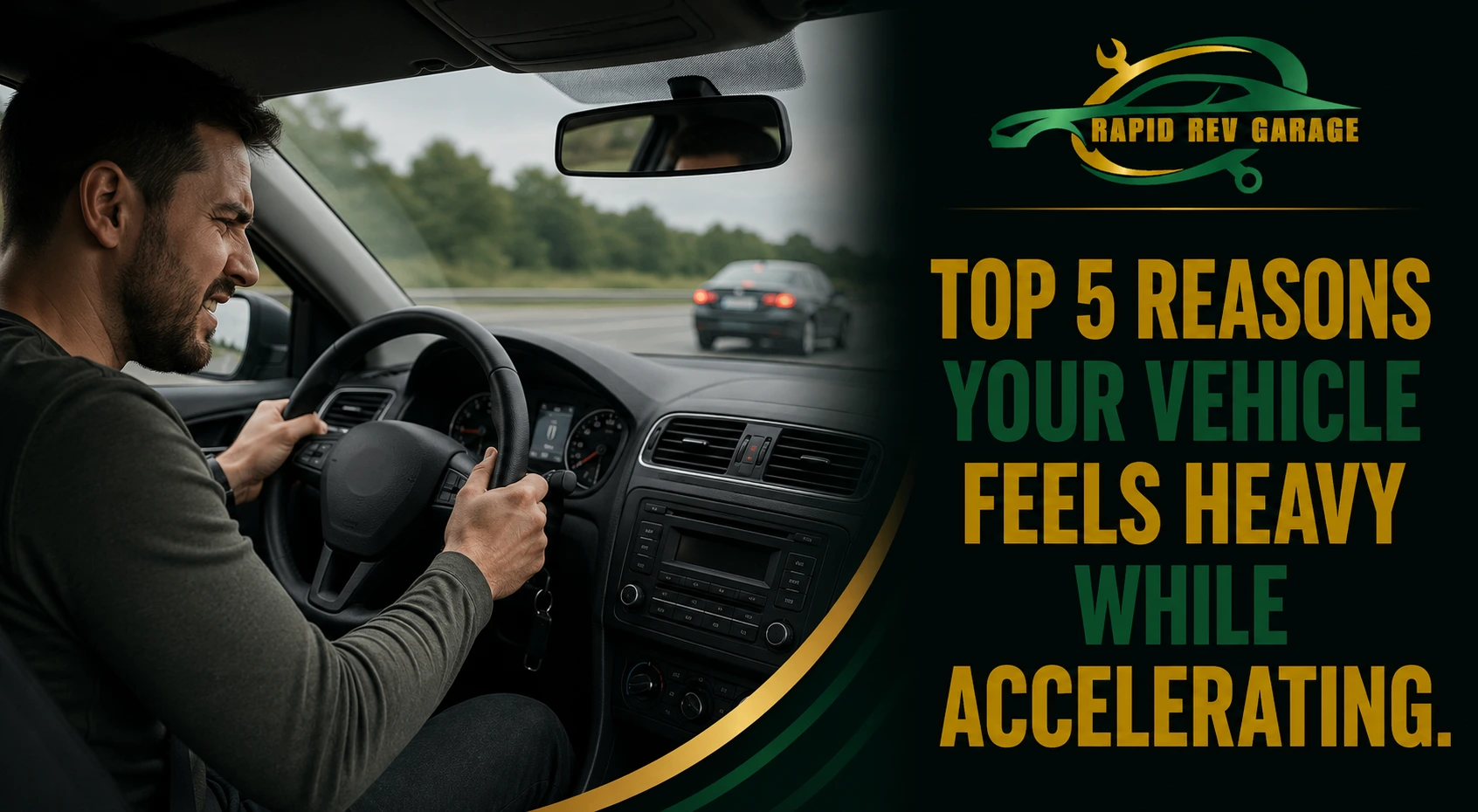 Driver struggling to accelerate as the vehicle feels heavy while accelerating.