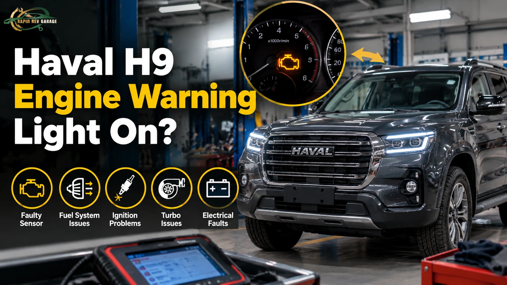 Haval H9 engine warning light